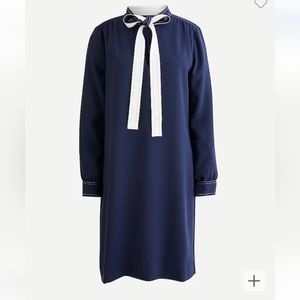 J. Crew Shift dress with necktie in 365 crepe
